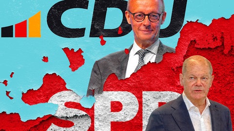 Kanzlerkandidaten: Friedrich Merz (CDU) und Olaf Scholz (SPD)