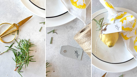 Tischkarten mit Zitronen