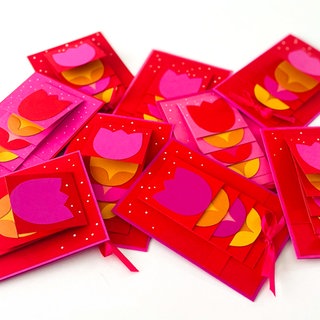 Wasserfallkarte mit Tulpenmotiv