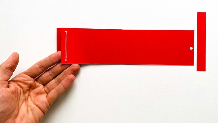 Den "Zieher" aufklappen und umdrehen, sodass die Tulpen verdeckt auf dem Tisch liegen.