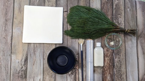 Windlicht aus Kiefernnadeln