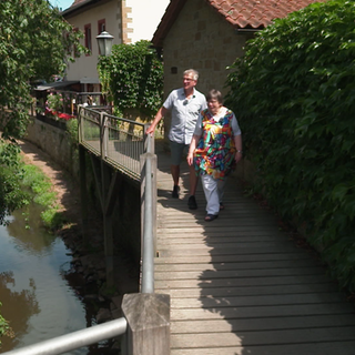 Ausflugsreporter Markus Bundt und Renate Gilcher in Meisenheim