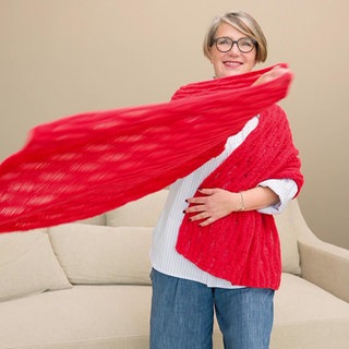 Stola  Schal im Fallmaschen- und Rippenmuster