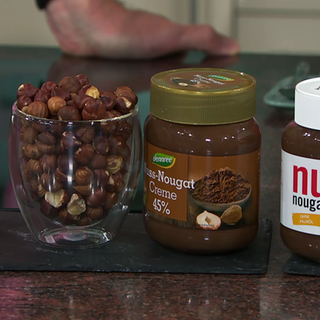 verschiedene Auswahl an Nuss-Nougat-Creme