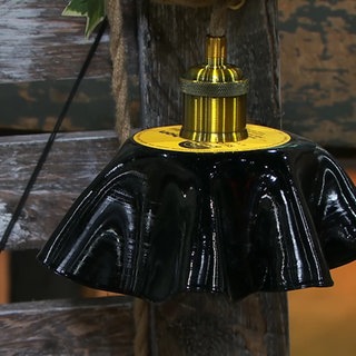 Lampenschirm aus alten Schallplatten