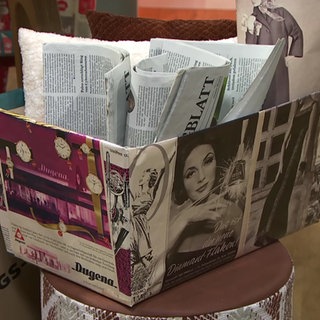 Aufbewahrungskorb aus Zeitungen