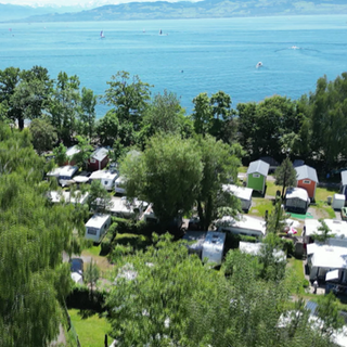 Blick auf den Campingplatz am Bodensee