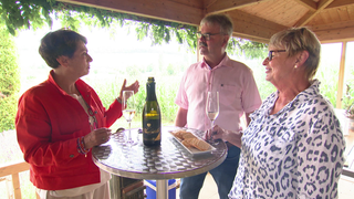 Reporterin Sonja Faber-Schrecklein im Gespräch mit Familie Eberle in Flein.