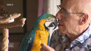 Hubert und sein Gelbbrust-Ara Richie
