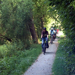 Fahrradfahrer auf dem Kocher-Jagst-Radweg