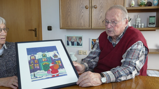 Fritz ist 88 und liebt es zu Sticken.