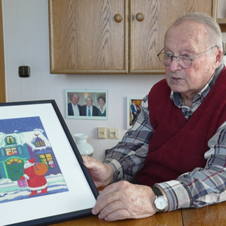 Fritz ist 88 und liebt es zu Sticken.