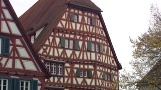 Fachwerkhäuser in der denkmalgeschützten Altstadt von Ladenburg