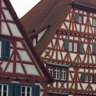 Fachwerkhäuser in der denkmalgeschützten Altstadt von Ladenburg