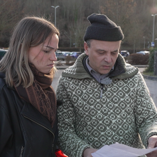 Eden Volohonsky und seine Tochter Xenia ärgern sich ziemlich über die Zeiterfassung auf einem Kunden-Parkplatz in Horb am Neckar. 