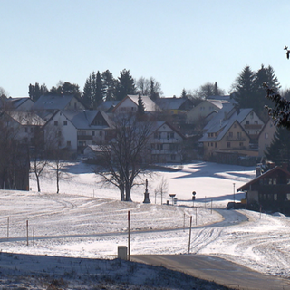 Ein eingeschneiter Ort.