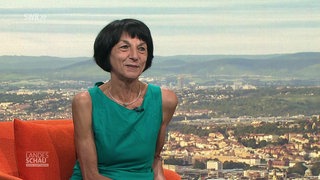 Elisabeth Henn zu Besuch in der Landesschau.