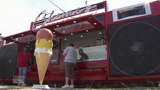 Eine Eisdiele in Form eines Ghettoblasters