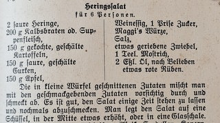 Bild von einem altem Rezept für Heringssalat