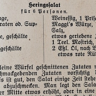 Bild von einem altem Rezept für Heringssalat