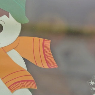 Fensterbild mit Schneemann
