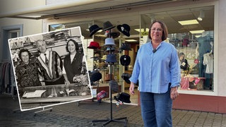 Petra Seiler-Kautenburger vor dem Textilladen