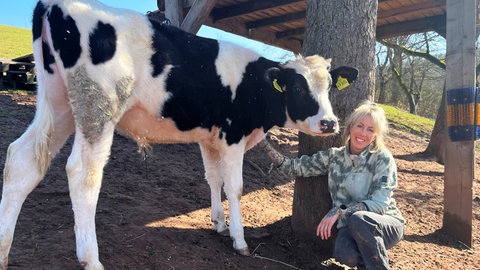 Tatjana Schweickert und Ochse Oreo