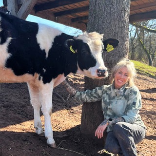 Tatjana Schweickert und Ochse Oreo