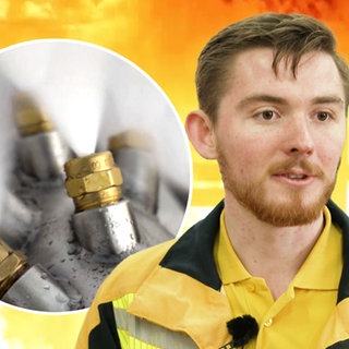 Gründer der Firma Resuevation mit seiner Erfindung im Hintergrund