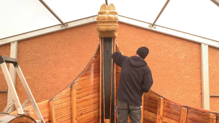 Arbeiten am Römerschiff