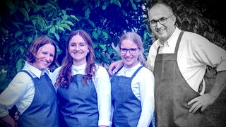 Foto von Sabine Schmitz, ihren Töchtern und ihrem inzwischen verstorbenen Mann