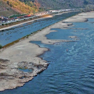 Niedrigwasser auf dem Rhein