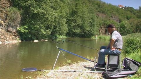Frauenberg - Angler an der Nahe
