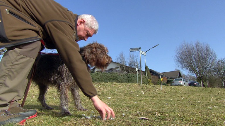 Hierzuland Mörlen, Mann mit Hund