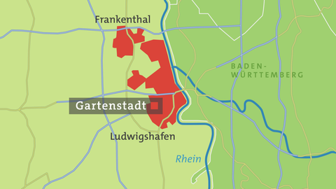 Karte von Ludwigshafen-Gartenstadt
