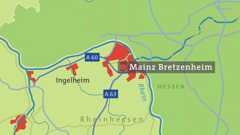 Karte von Mainz Bretzenheim