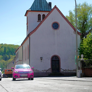 Die Kirchenstraße in Mittelbrunn