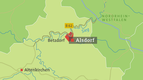 Karte von Alsdorf