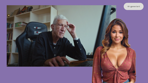 KI-generierte Frau und menschlicher Mann