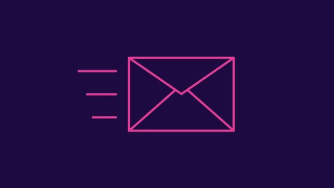 Brief-Symbol pink auf blau mit Überschrift: Mitmachen!