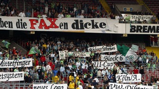Wolfsburger Fans haben die Faxen dicke - auf einzelnen Plakaten präsentieren sie gesammelte Fanproteste
