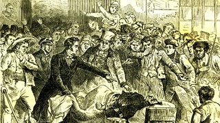 Cholera-Epidemie im Jahr 1832, historische Illustration: Krankheiten wie Pocken, Grippe, Masern und Cholera haben die indianische Urbevölkerung dezimiert, als europäische Einwanderer sie nach Amerika brachten.