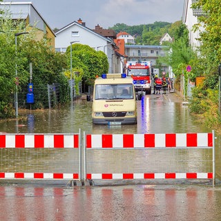 Schwere Unwetter über dem Südwesten: hier Überschwemmungen.
